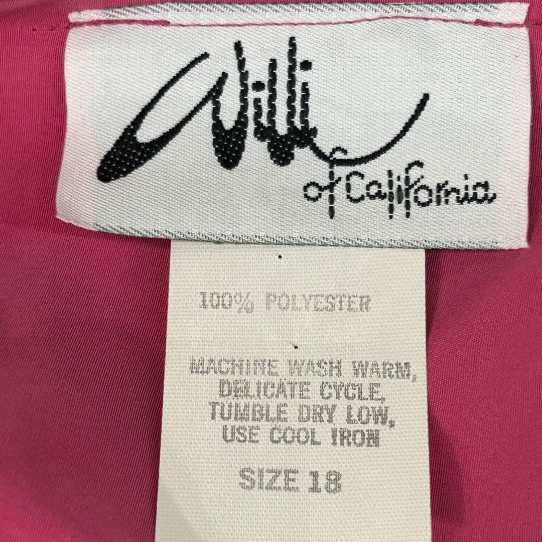 Other Vintage 80s Willi Of California Pink V-Neck Long Sleeve Dres Size XXL / US 16-18 / IT 52-54 - 4 Thumbnail