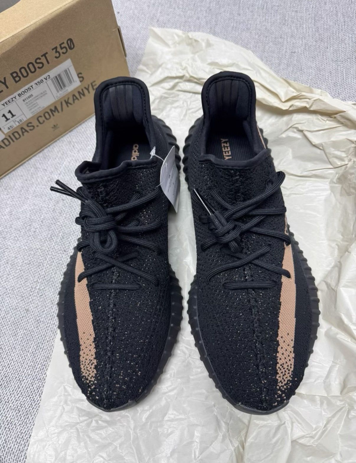 Adidas Adidas Yeezy 350 V2 Black Copper BY1605 K37 Size US 10.5 / EU 43-44 - 1 Thumbnail