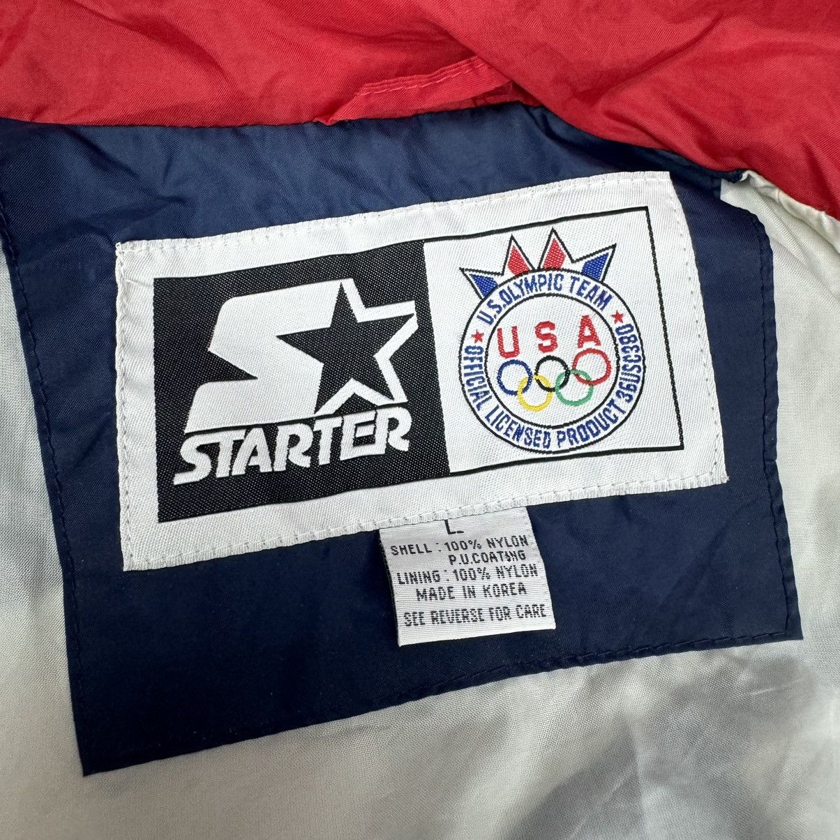 Starter × USA Olympics × Vintage ☀️90s STARTER USA OLYMPIC TEAM LIGHT ZIPPER JACKET Size US L / EU 52-54 / 3 - 12 Thumbnail