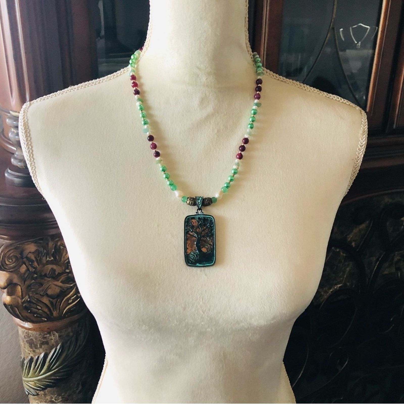 Handmade Handcrafted repurpose genuine stone pearl necklace Size ONE SIZE - 4 Thumbnail