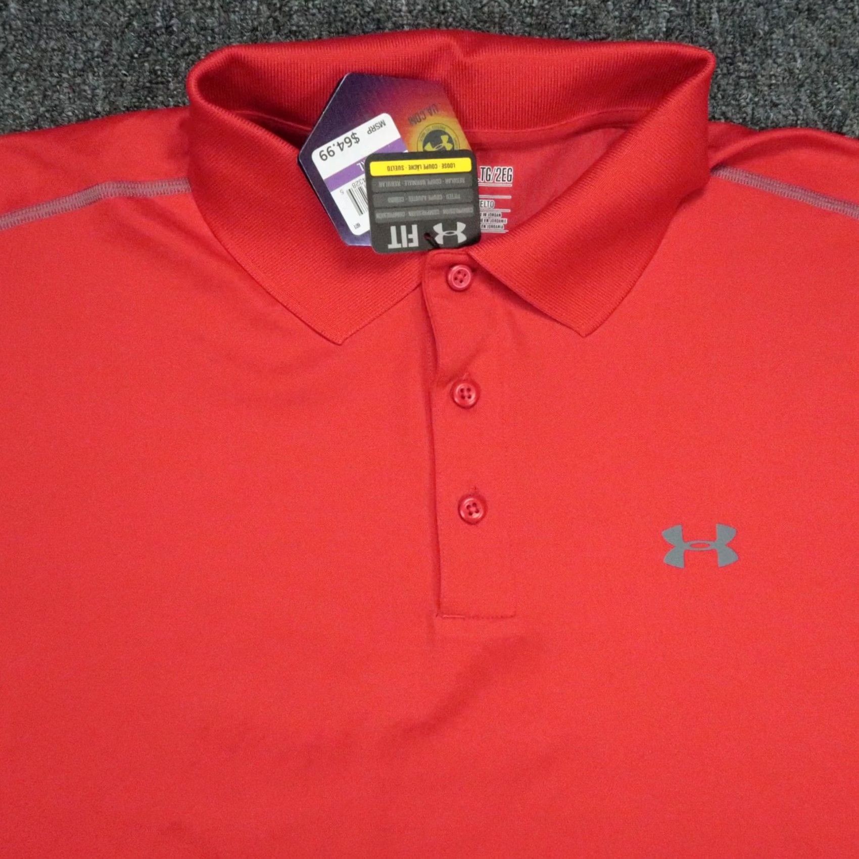 Under Armour Under Armour Shirt Mens 2XL Red Polo Long Sleeve UA Golf Infrared Loose Fit 2XL Size US XXL / EU 58 / 5 - 2 Thumbnail