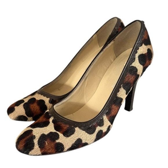Other Vintage Franco Barbieri Leopard Print Calf Hair Women's Heel Size US 7.5 / IT 37.5 - 2 Thumbnail