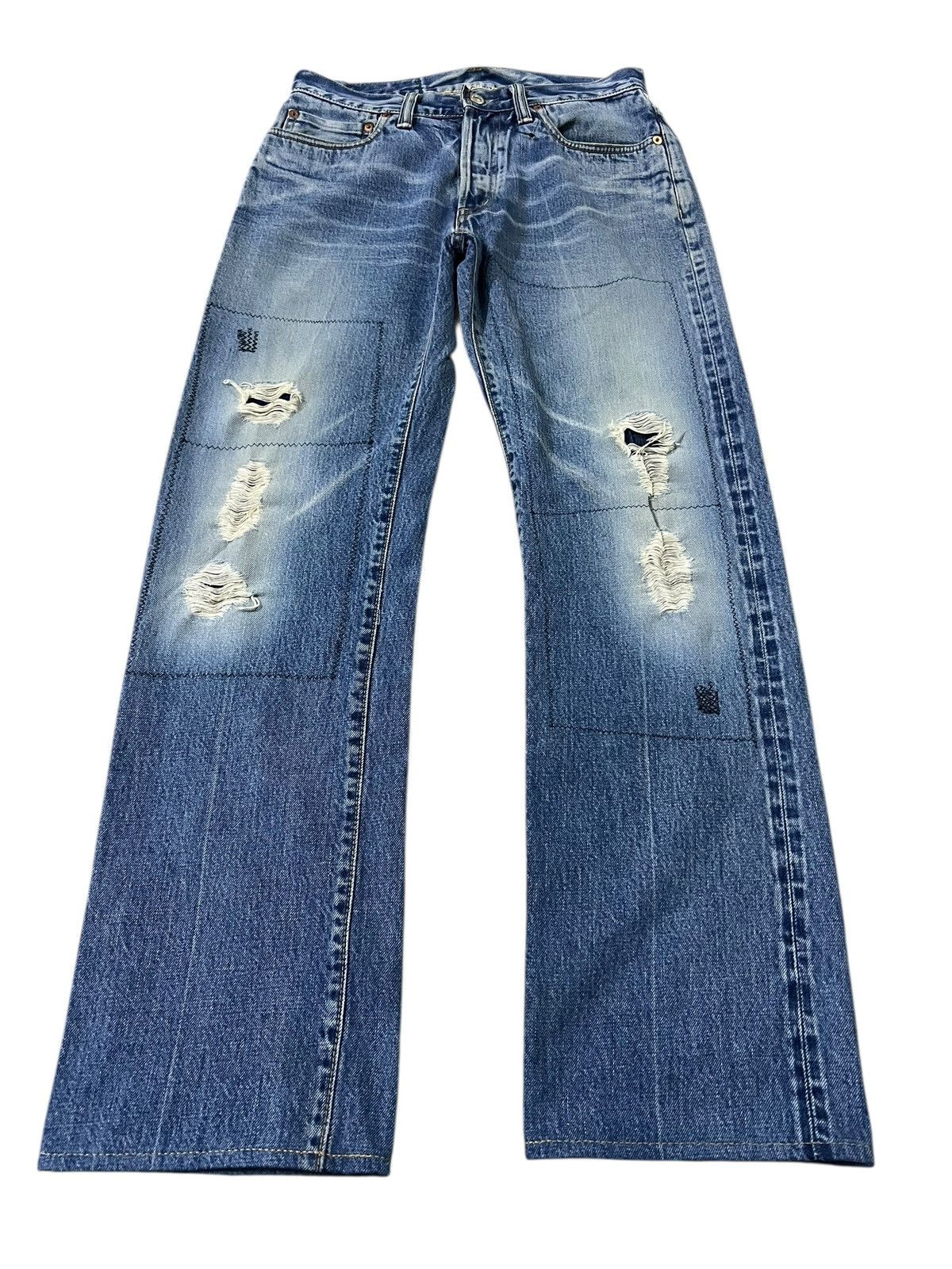 Blue Blue Japan Vintage Blue Blue Japan Patchwork Selvedge Jean Size US 29 - 2 Thumbnail
