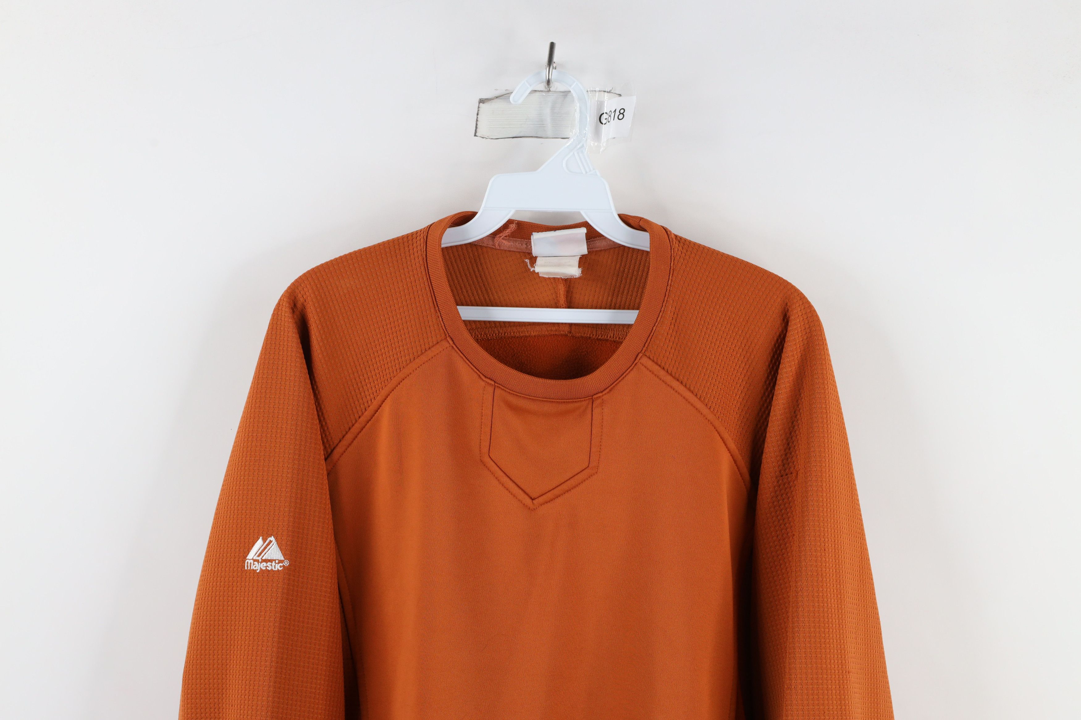 Majestic × Vintage Vintage Majestic Waffle Knit Fleece Lined Sweatshirt Orange Size US XXL / EU 58 / 5 - 2 Thumbnail