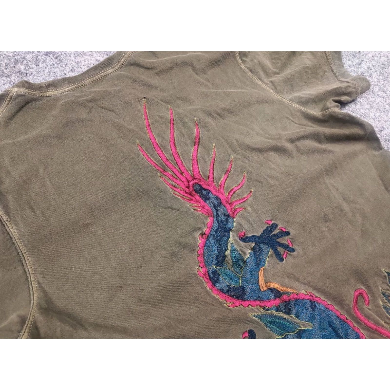 Maharishi VINTAGE Maharishi Japanese Dragon Overprint Embroidered Green T-shirt Tee Size US S / EU 44-46 / 1 - 7 Thumbnail