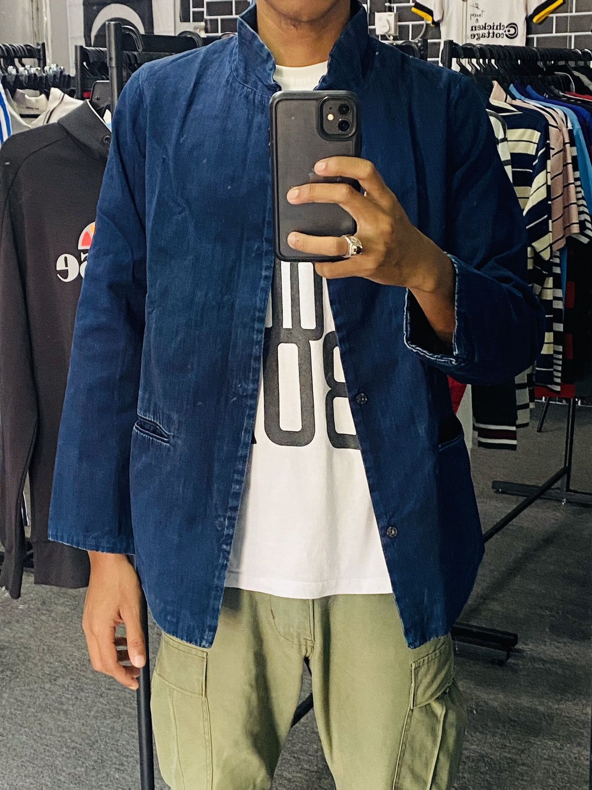 45rpm Indigo Button Jacket Size US XS / EU 42 / 0 - 11 Thumbnail