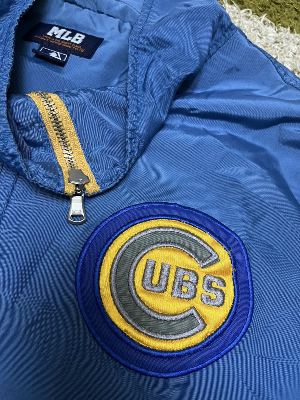 MLB Vintage Chicago Cubs Satin Bomber Blue Jacket Size US L / EU 52-54 / 3 - 5 Thumbnail