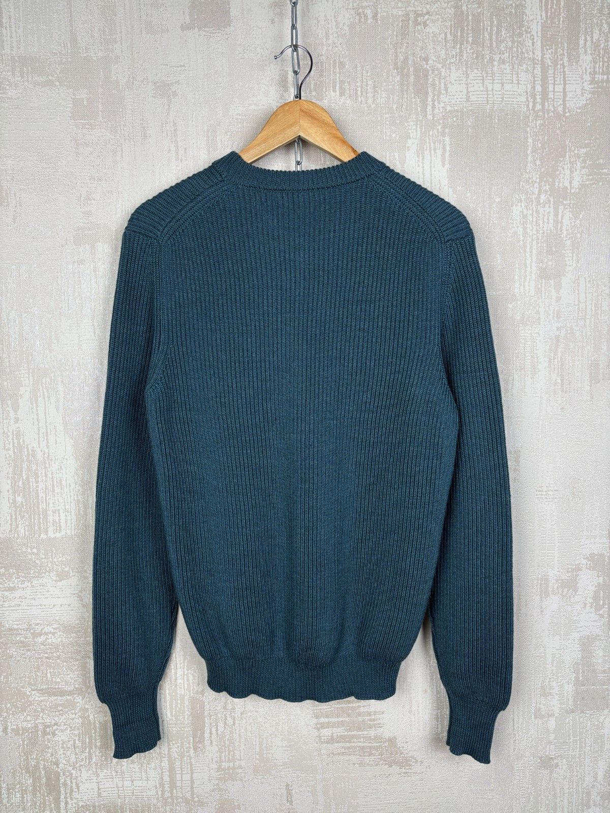 Roberto Collina Roberto Collina Dark Teal Knit Wool Sweater Crew Neck Size US M / EU 48-50 / 2 - 9 Thumbnail