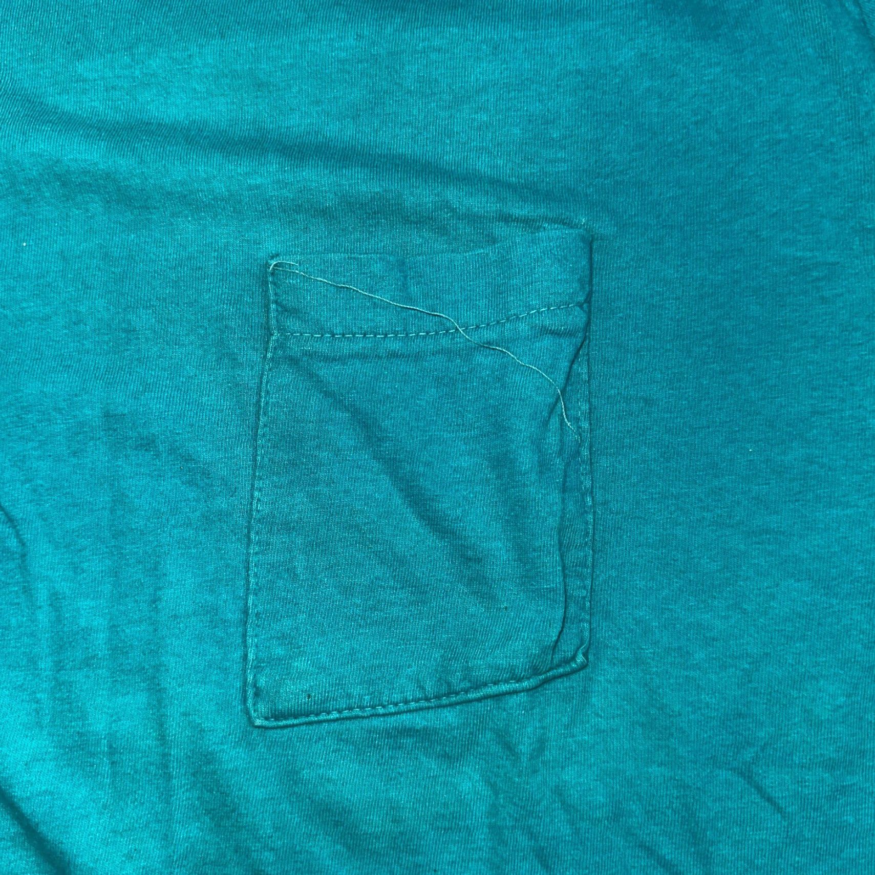 Fruit Of The Loom VINTAGE Fruit of the Loom T Shirt 60s Green Blue Short Sleeve Crew Neck L Mens Size US L / EU 52-54 / 3 - 2 Thumbnail