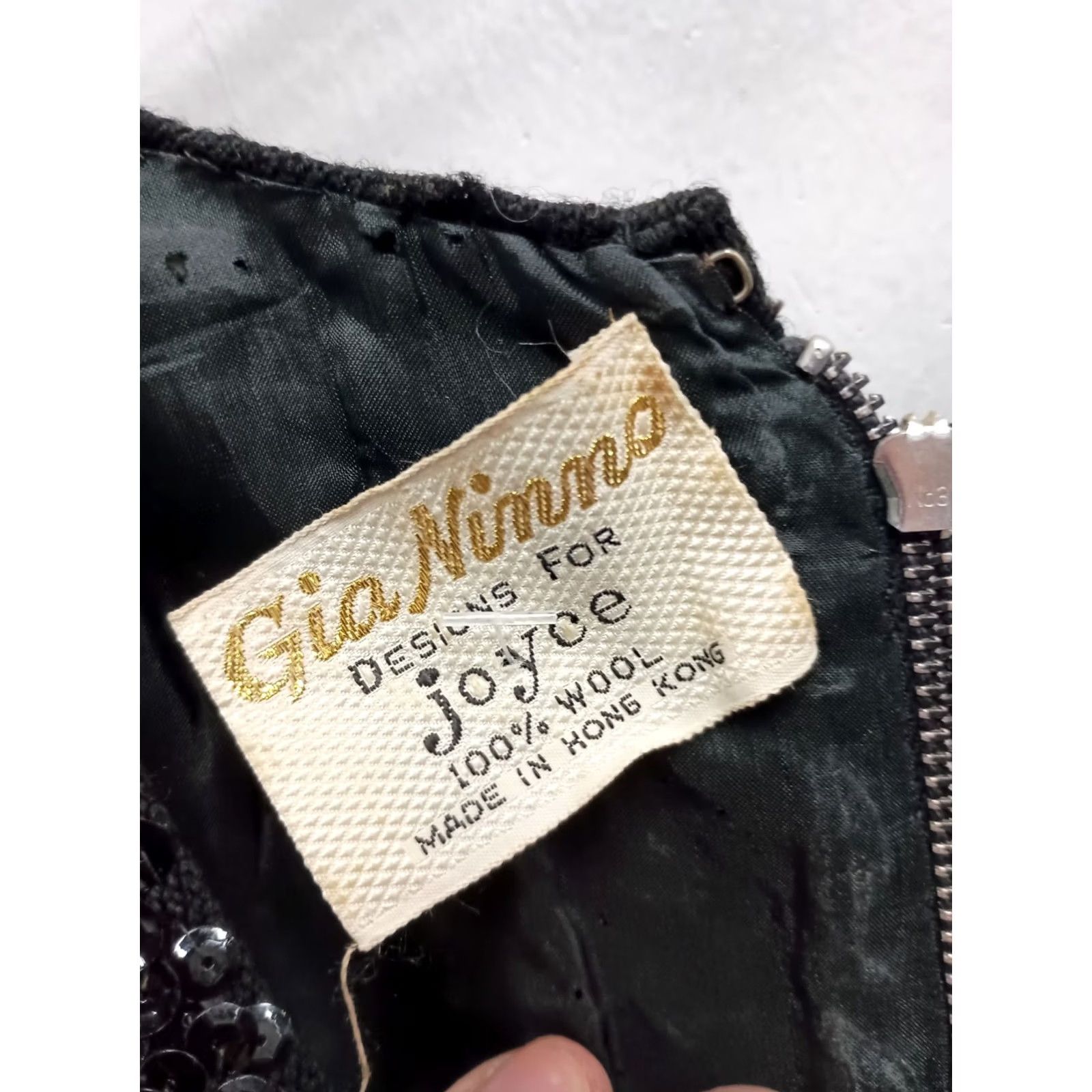 Vintage Gia Ninno Top Large Black Wool Sequin Paillette VTG 60s Glam Holiday Womens Size L / US 10 / IT 46 - 7 Thumbnail