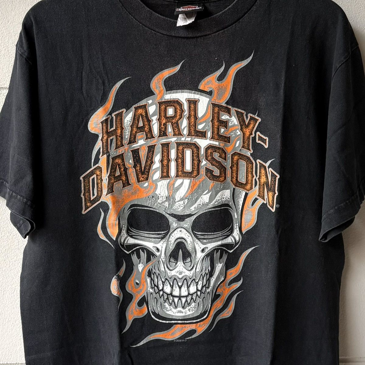 Harley Davidson Harley Davidson Skull Flames Tee – Vintage Biker Size US L / EU 52-54 / 3 - 3 Thumbnail