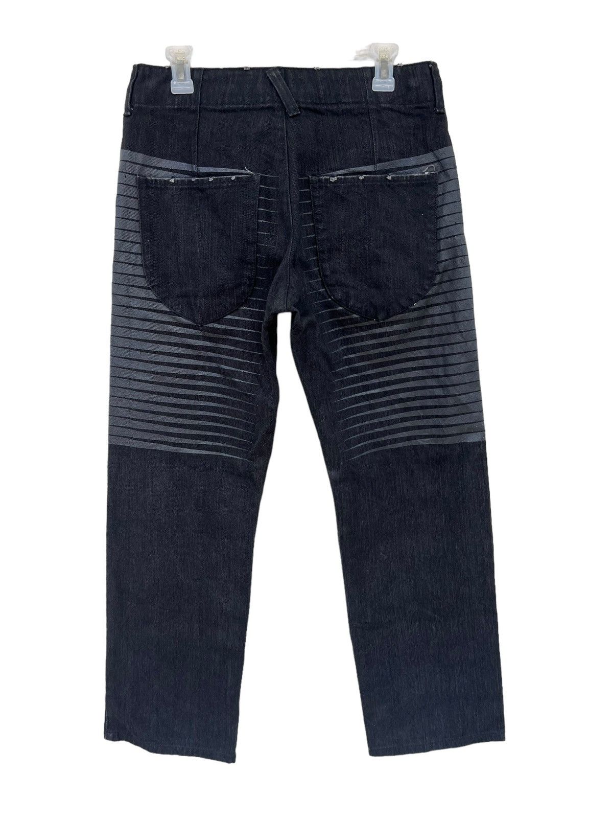 Vintage LUZ Life Under Zen Japan Stripe Distress Denim Jeans Size US 31 - 12 Thumbnail