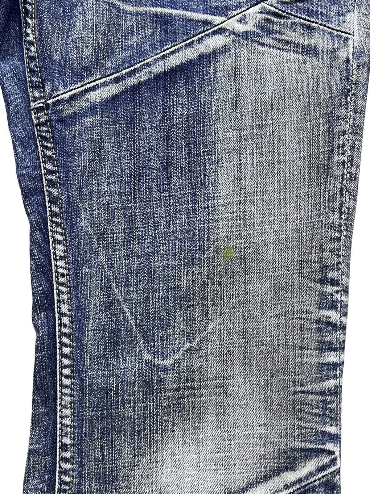 Japanese Brand PUNK FLARE🔥Vtg EDGE X RUPERT Distressed Blue Spliced Denim Size US 32 / EU 48 - 9 Thumbnail