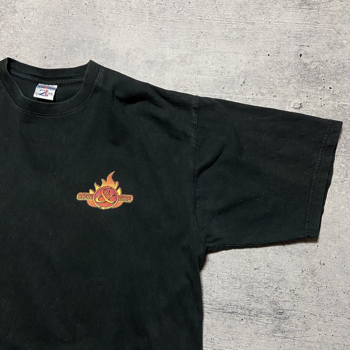 Band Tees × Vintage 📌 Vintage Men Fire Big Back Print T-Shirt Size US L / EU 52-54 / 3 - 5 Thumbnail