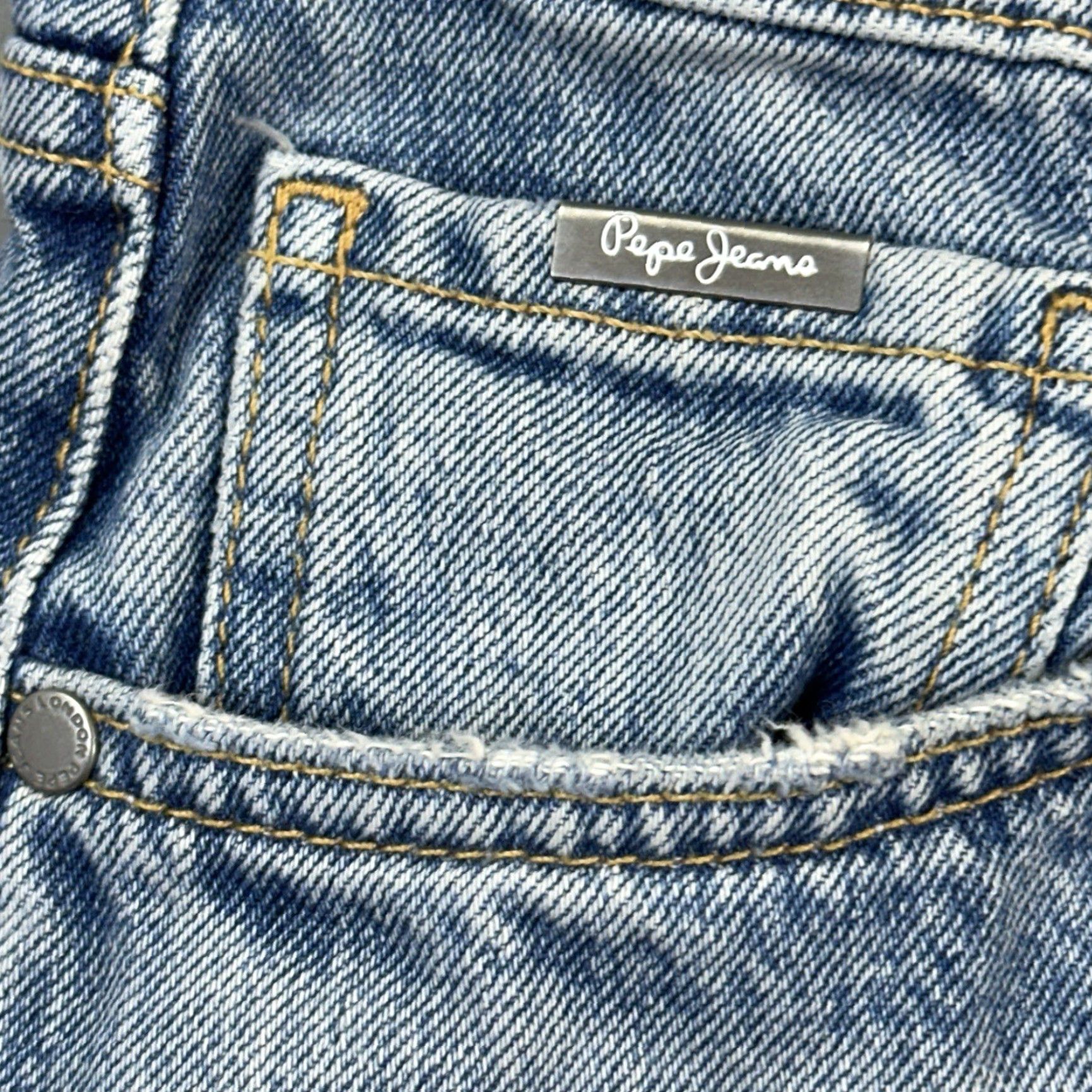 Pepe Jeans VINTAGE Pepe Jeans London Jeans Mens 30x32 Blue Denim Straight Leg Button Fly Casual Relaxed 30 Blue 90s Gothic Grunge Hip Hop Punk Logo Jeans Mens Size US 30 / EU 46 - 6 Thumbnail