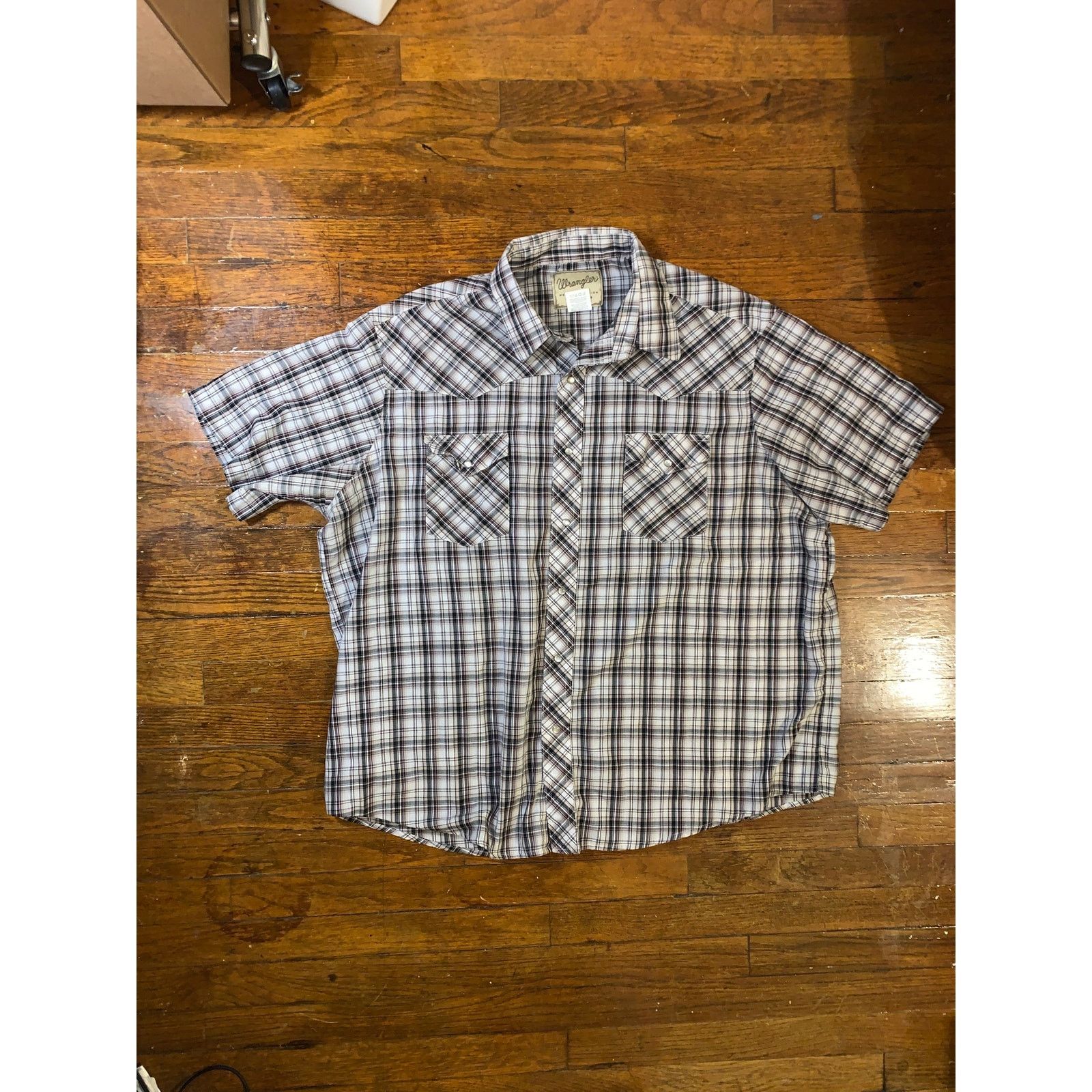 Wrangler Wrangler Western Snap Shirt 2XL Plaid Pearl Snap Trucking Size US XXL / EU 58 / 5 - 1 Thumbnail