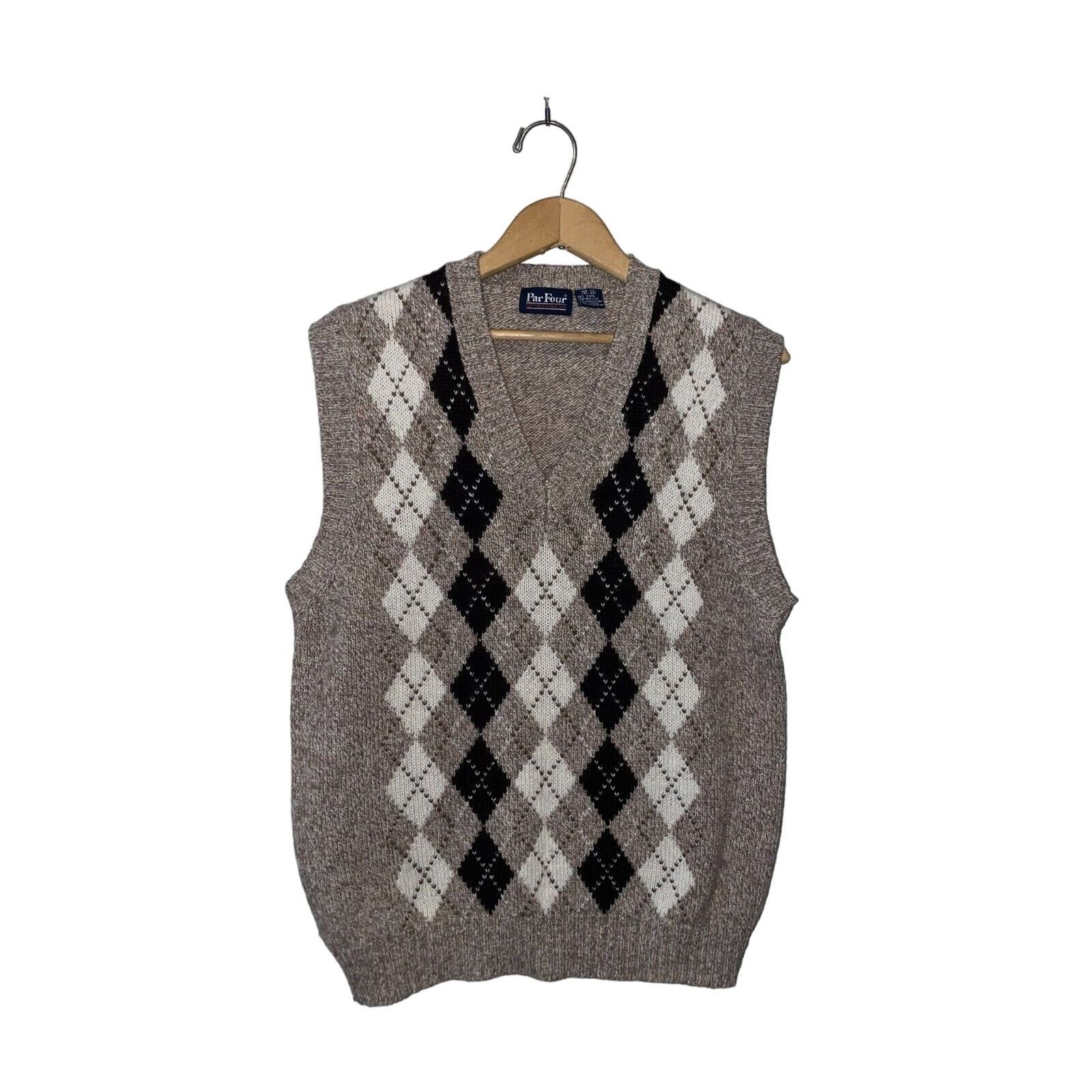 Other Vintage Par Four Sweater Vest Sportswear Brown VTG 90s Large Size US XL / EU 56 / 4 - 1 Thumbnail