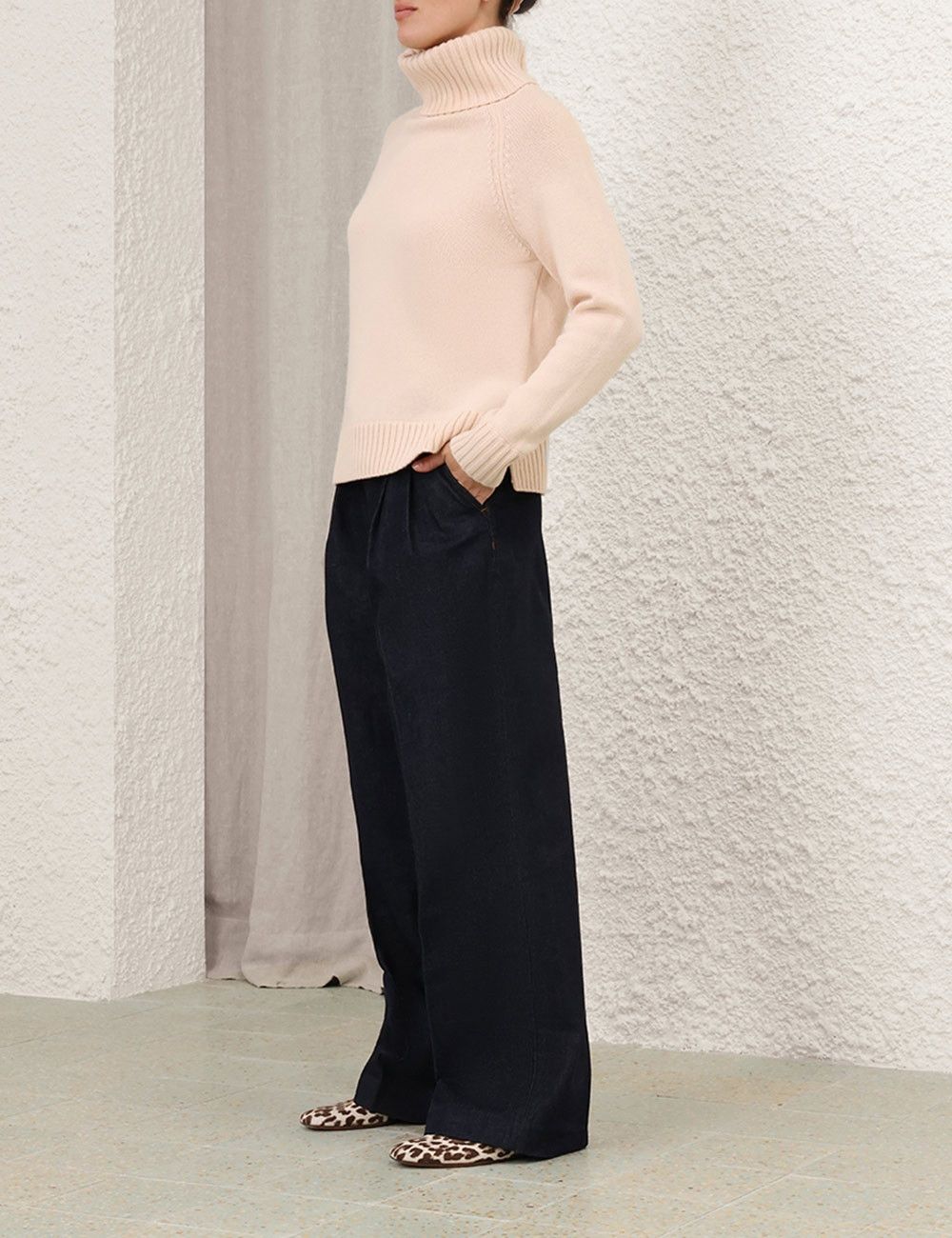 Zimmermann oc11z0825 Funnel Neck Sweater in Macadamia Size L / US 10 / IT 46 - 3 Thumbnail
