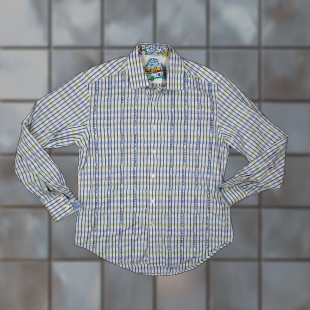 Robert Graham Robert Graham Mens Large Blue Striped Long Sleeve Button Up Dress Shirt Size US L / EU 52-54 / 3 - 1 Thumbnail