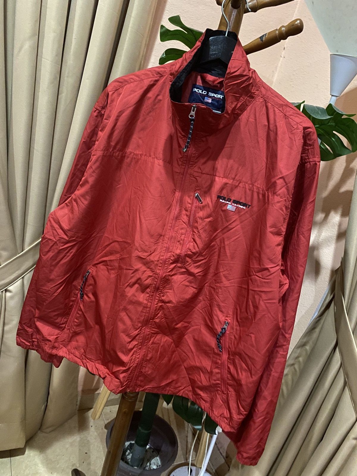 Ralph Lauren Sport Vintage Polo Sport Ralph Lauren Red Windbreaker Jacket 90s Size US L / EU 52-54 / 3 - 2 Thumbnail
