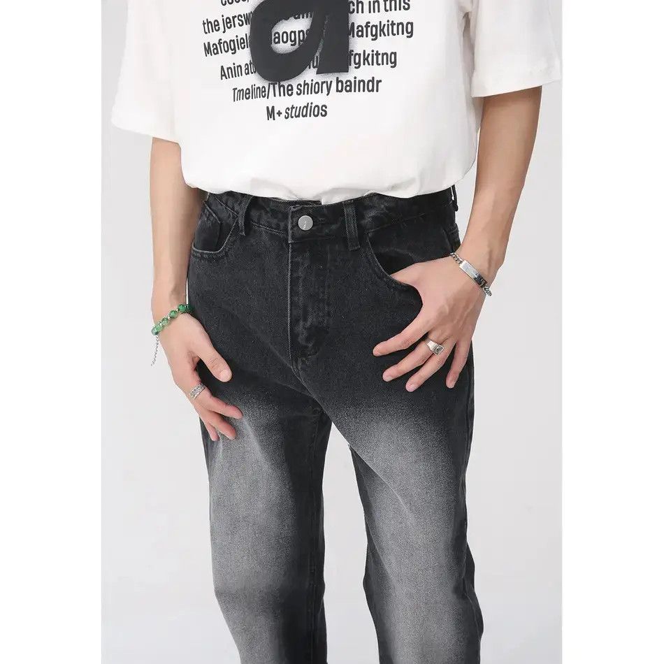 Japanese Brand Retro loose straight leg gradient jeans Size US 32 / EU 48 - 2 Thumbnail