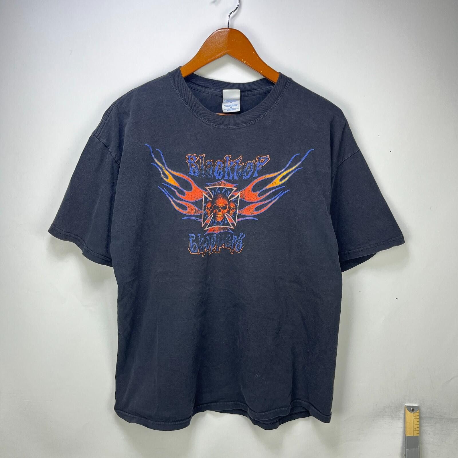 Vintage Vintage Blacktop Choppers Skull Flames Coast Cross Shirt XL Size US XL / EU 56 / 4 - 1 Thumbnail