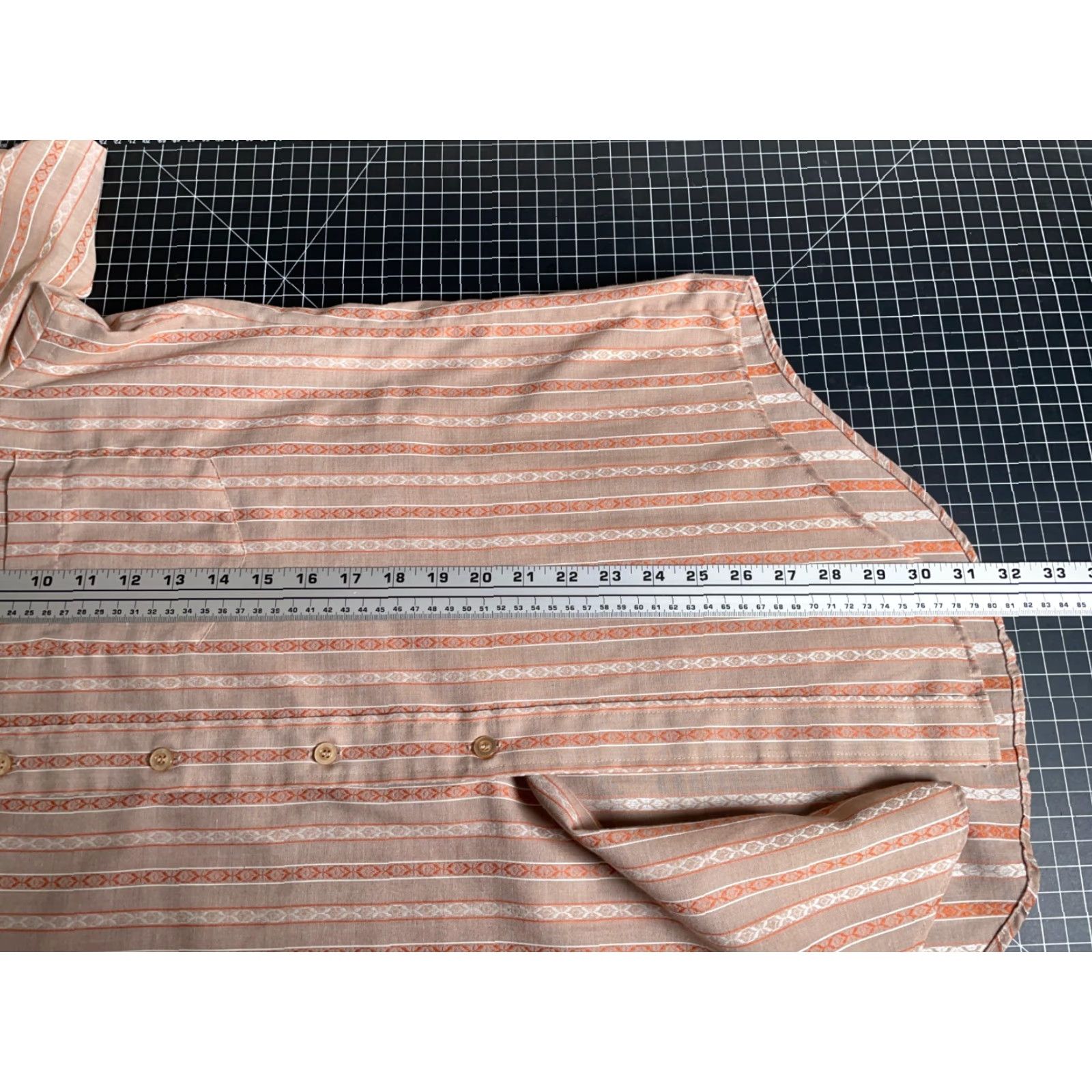 Vintage VINTAGE Donegal Shirt Mens Large Brown Geometric Stripe Cotton Blend Big Collar Shirt Size US L / EU 52-54 / 3 - 6 Thumbnail