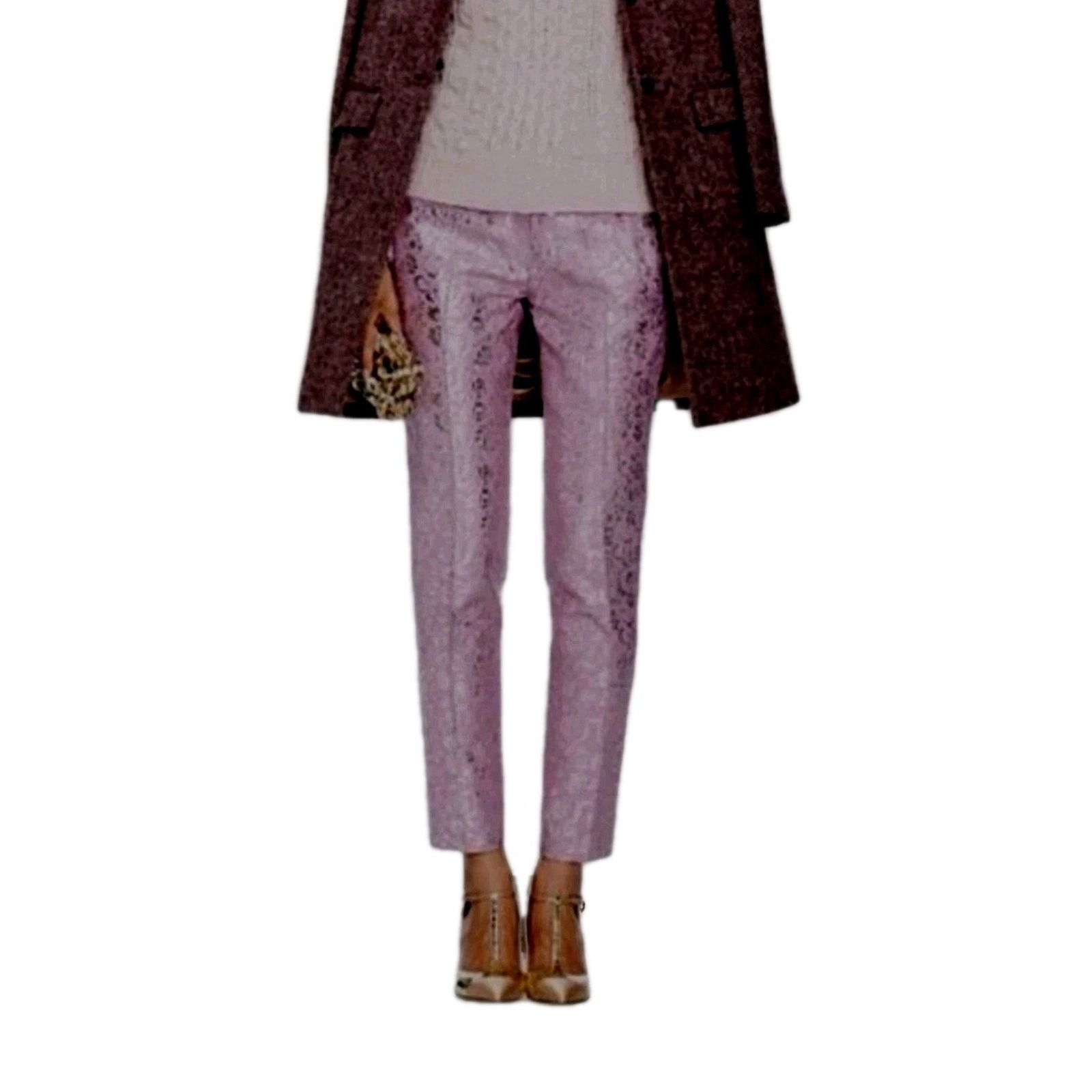 J.Crew J.CREW COLLECTION Cafe capri Silk Metallic Gilded Jacquard Size 26" / US 2 / IT 38 - 2 Thumbnail