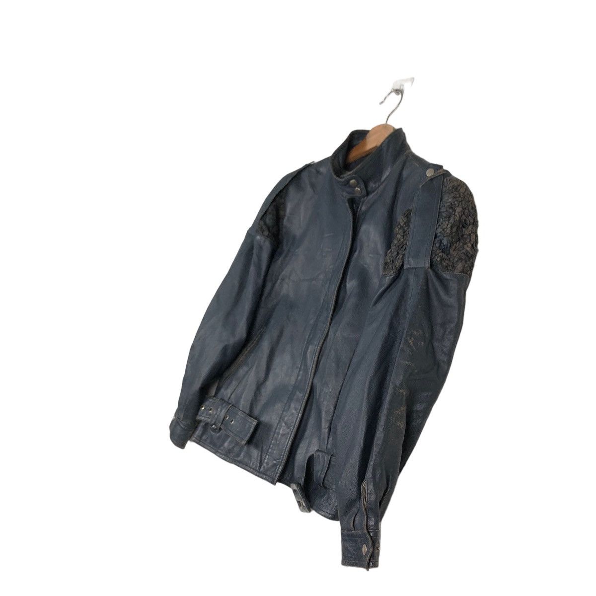Japanese Brand 🔥Vintage Biker Leather Jacket Double Collar Issey Miyake Size US M / EU 48-50 / 2 - 2 Thumbnail