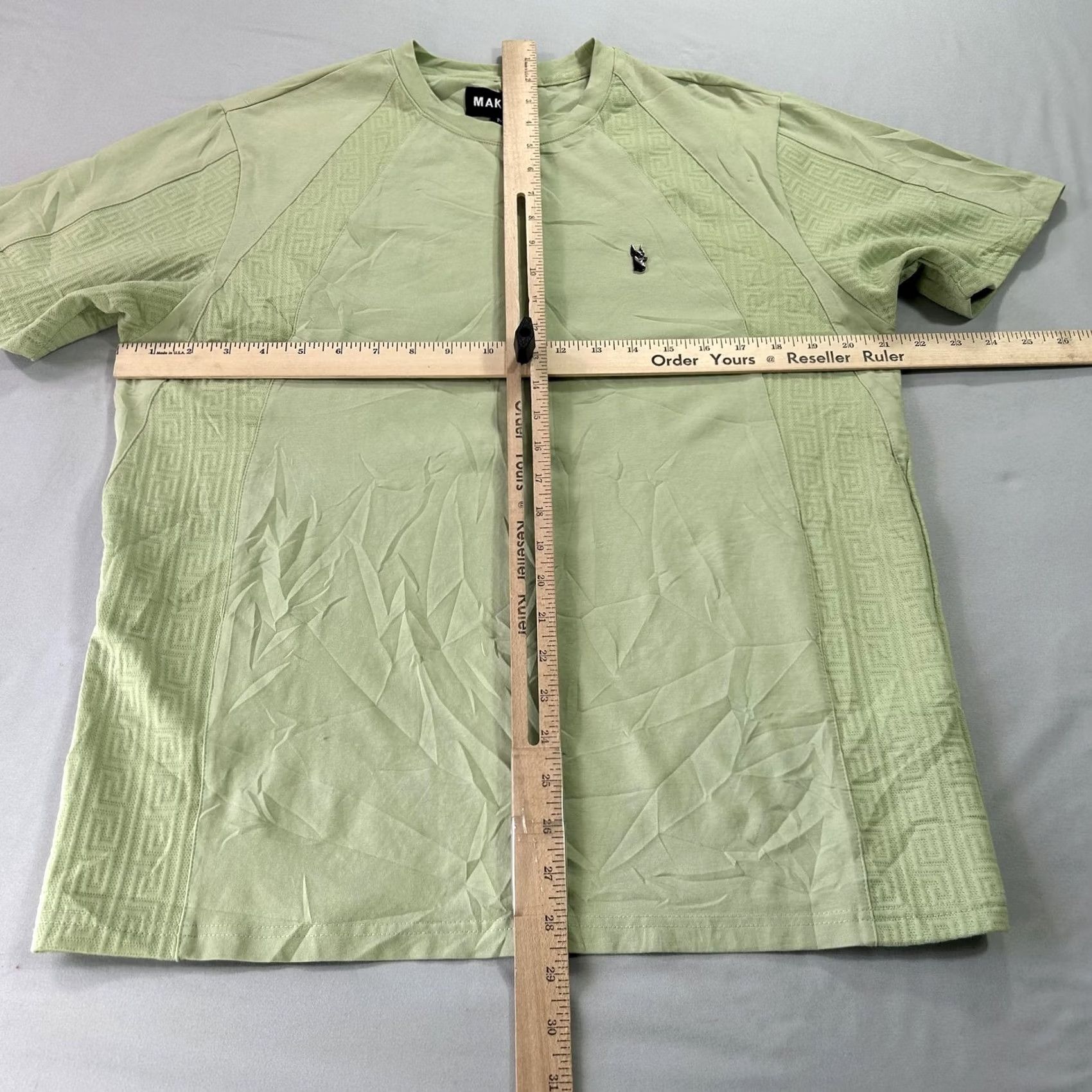 Logo 7 Makobi Shirt Mens Medium Green M346 Embossed Pattern Stretch Tee Black Dog Logo Shirt Size US M / EU 48-50 / 2 - 6 Thumbnail