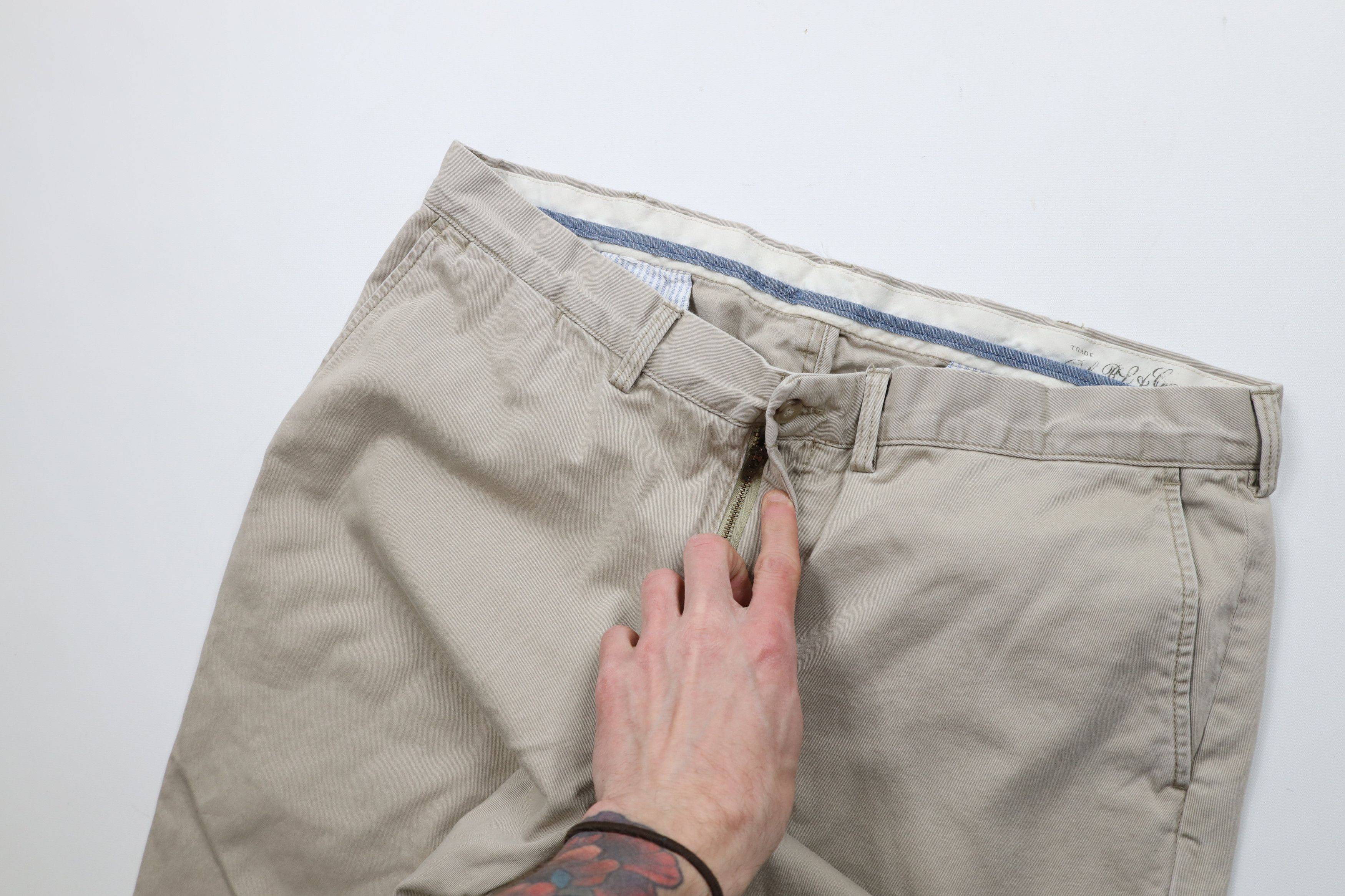Ralph Lauren × Vintage Vintage Ralph Lauren Classic Fit Wide Leg Chino Pants Beige Size US 38 / EU 54 - 6 Thumbnail