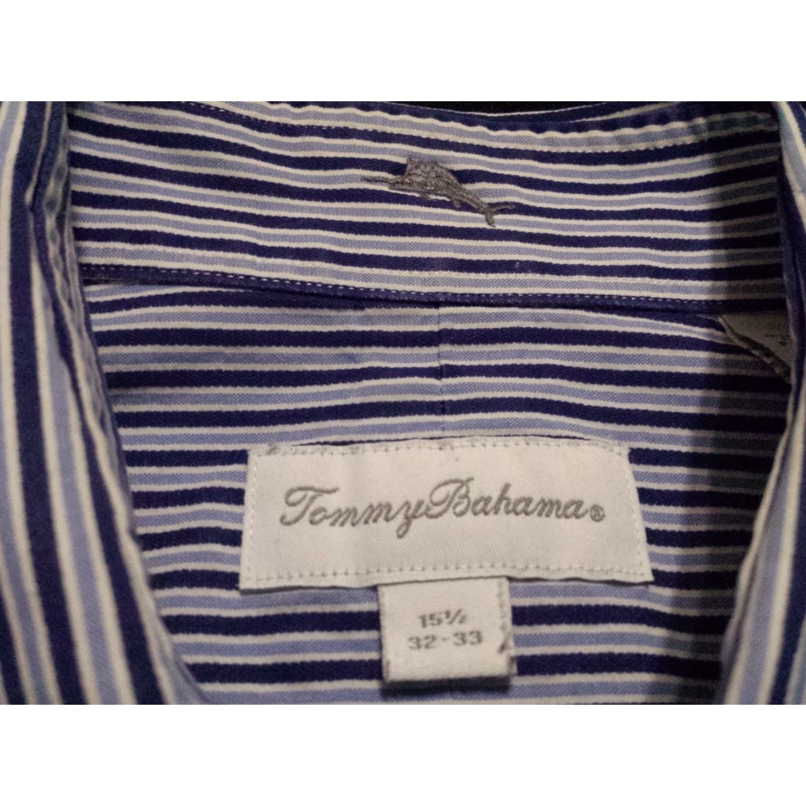 Tommy Bahama Tommy Bahama Mens Shirt 15.5 Long Sleeve Button-Front Blue Striped Cotton Dress Shirt Mens Size US L / EU 52-54 / 3 - 5 Thumbnail