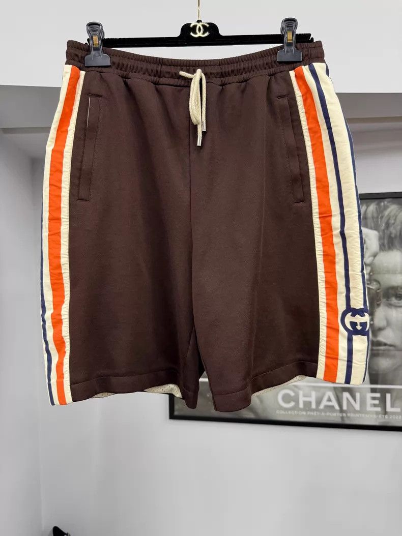Gucci Gucci Size M Brown striped shorts Size US 31 - 1 Thumbnail