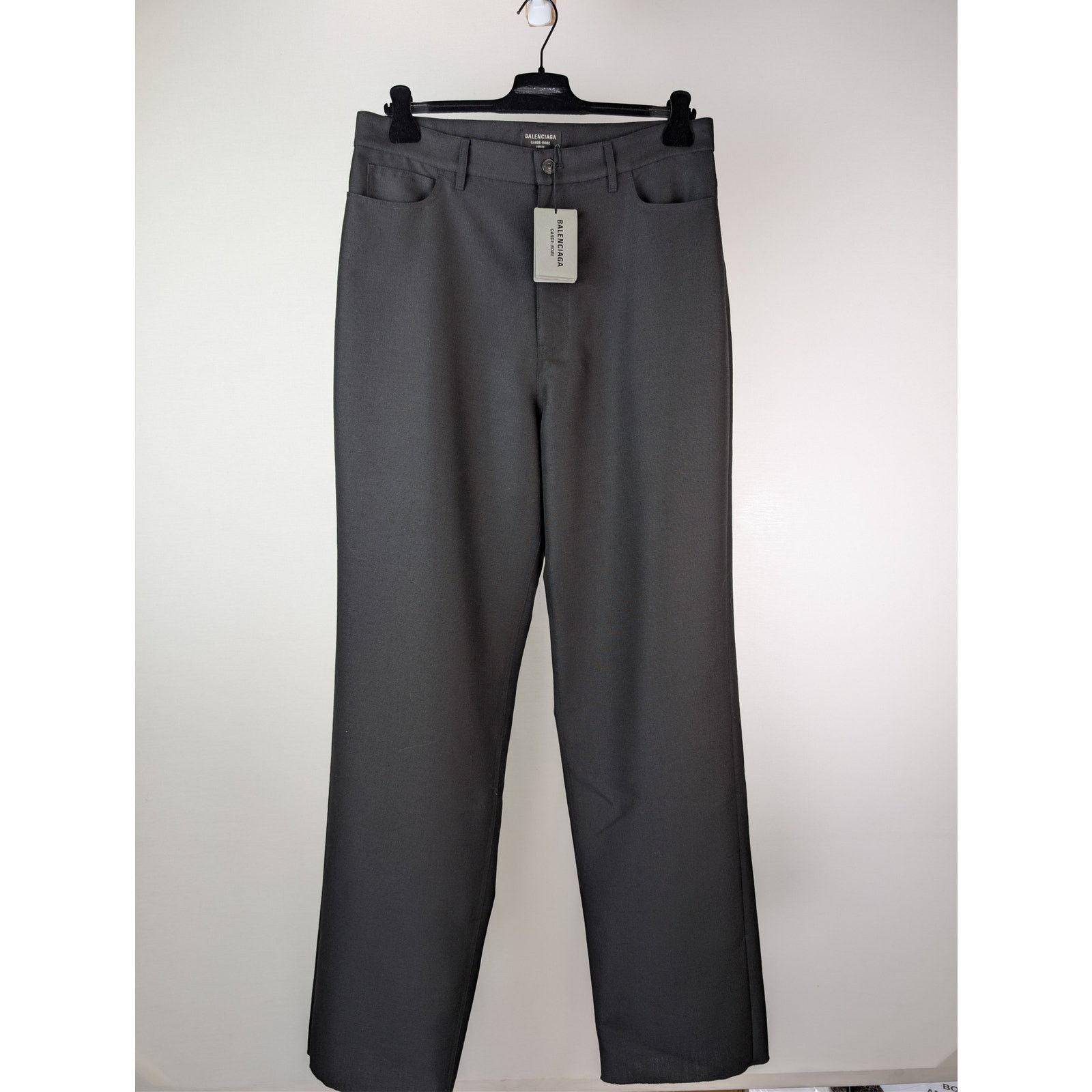 Balenciaga o1rshd1 Stretch Virgin Wool 5 Pocket Baggy Pants in Black Size US 34 / EU 50 - 1 Thumbnail