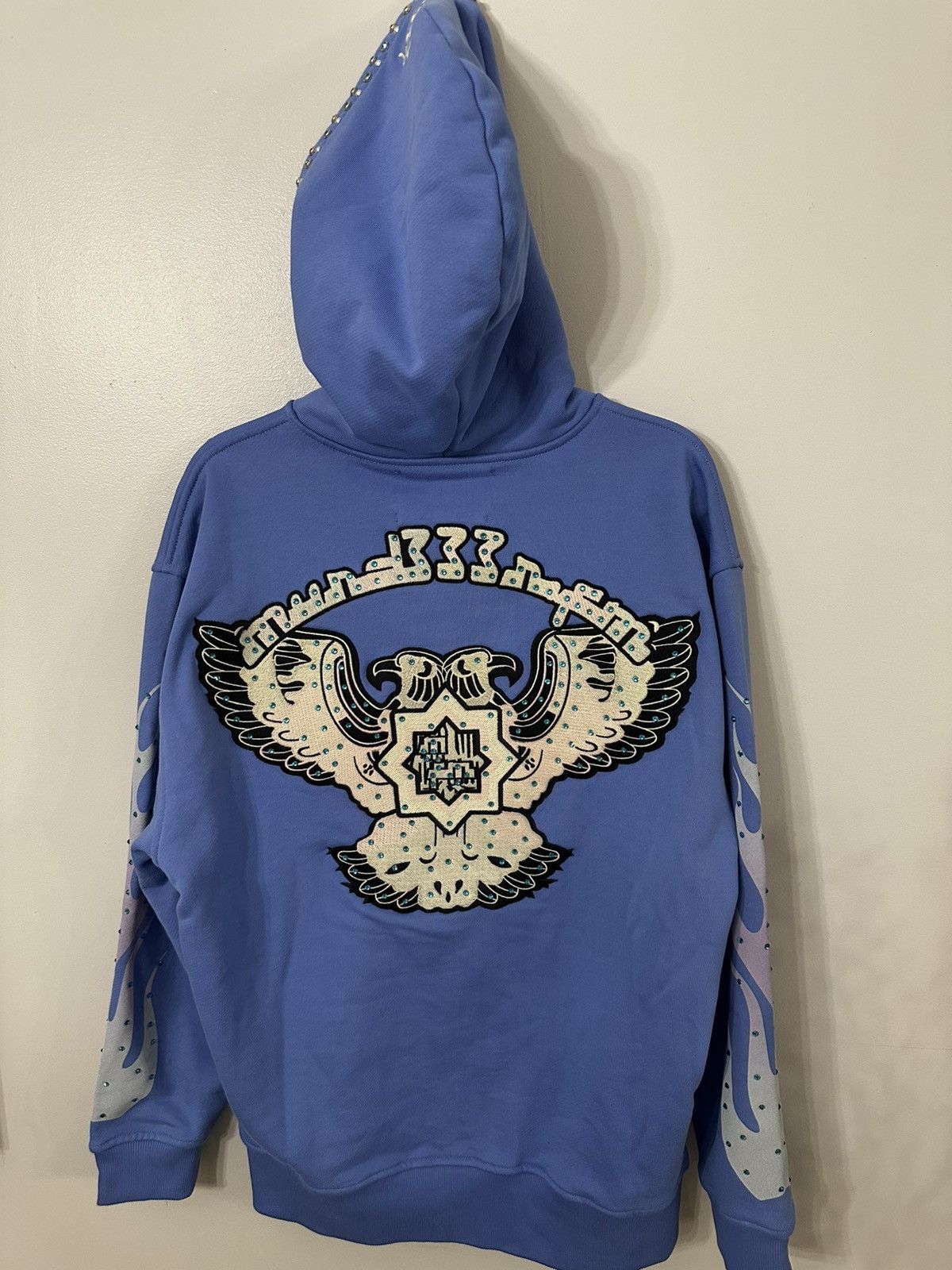 Hypebeast Streetwear murd333r.fm MURD333R.FM CHOP333R BLUE ZIP UP HOODIE Grailed