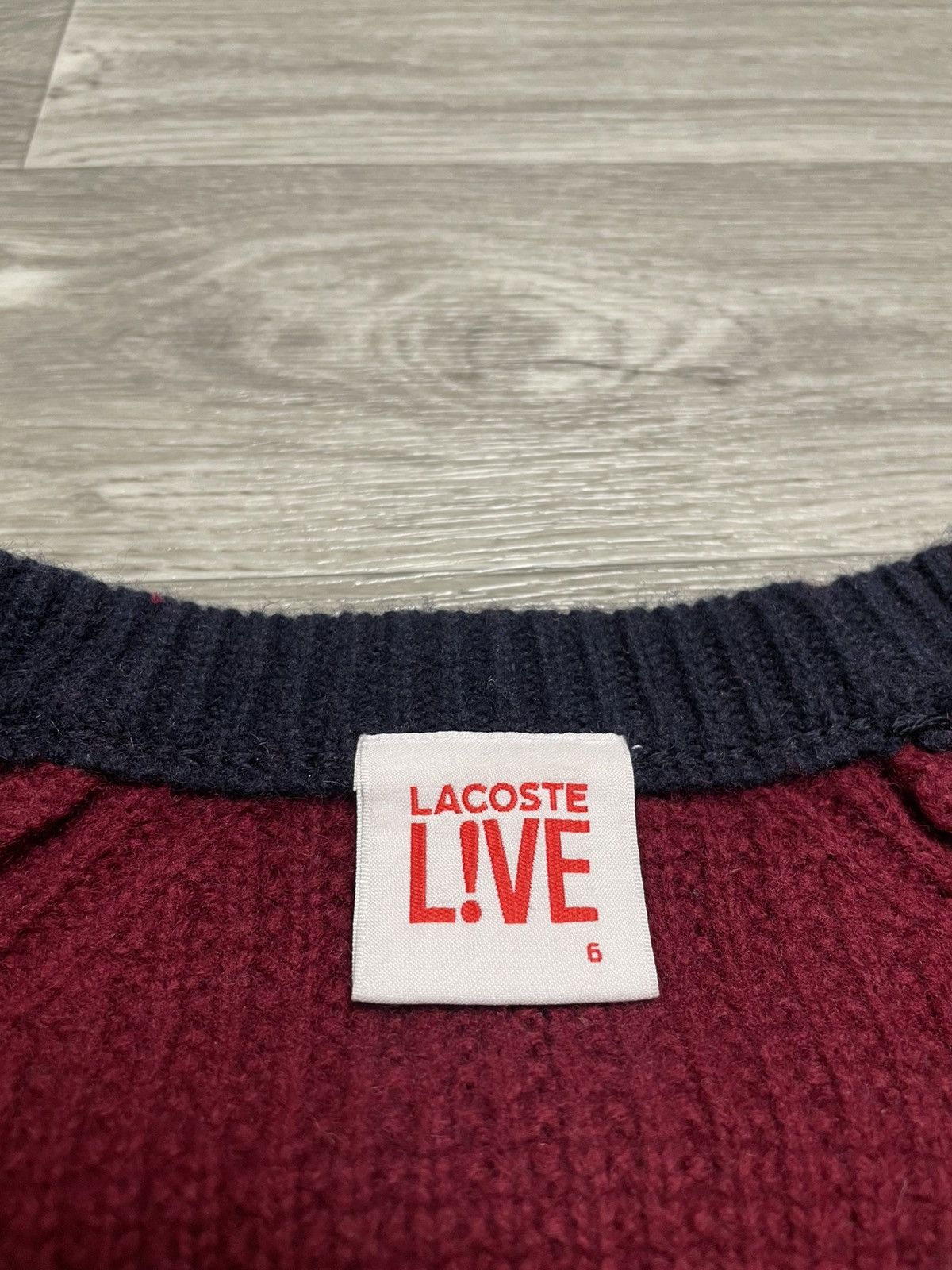Lacoste Vintage Lacoste LIVE Blue/Burgundy Striped Knit Wool Sweater Size US L / EU 52-54 / 3 - 8 Thumbnail