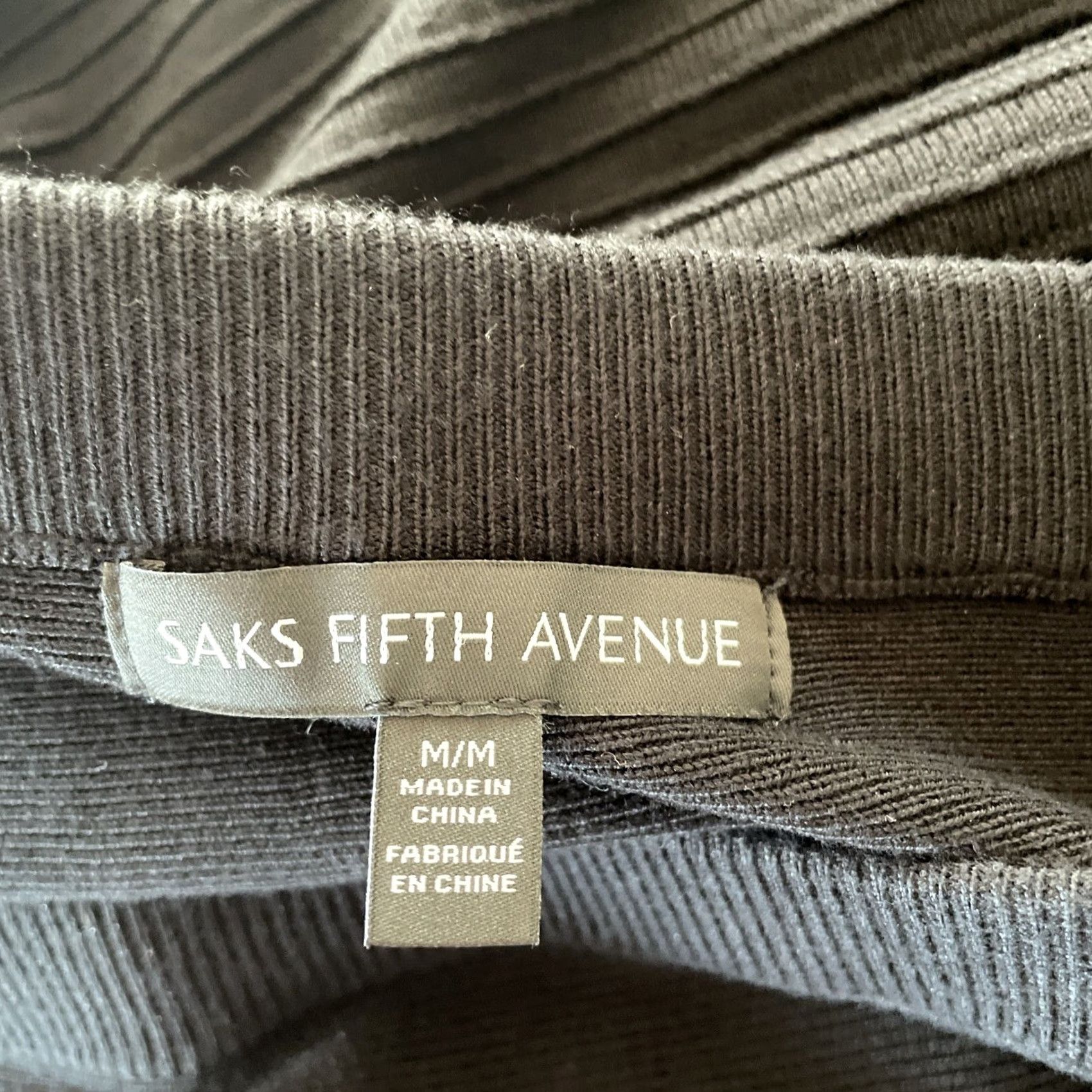 Saks Fifth Avenue Saks Fifth Avenue Black A Line Skirt Womens M Stretch Embroidered Knitted Nylon Rayon Knee Length Modern Bohemian Retro 80s Womens Size 32" / US 10 / IT 46 - 4 Thumbnail