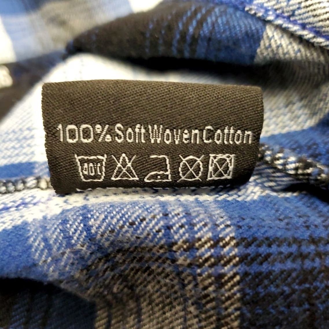 Vintage VTG Motorsports Shirt Mens L Blue Plaid Flannel Pearl Snap Western MT Missoula Denim? Size US L / EU 52-54 / 3 - 7 Thumbnail