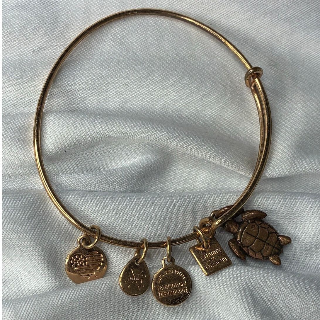 Other Alex and Ani Sea Turtle Bangle Bracelet Rafaelian Gold Tone Size ONE SIZE - 2 Thumbnail