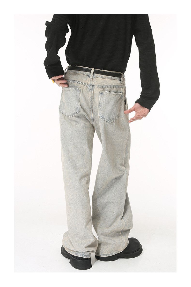 Vintage Men's Japanese retro loose light blue distressed jeans Size US 32 / EU 48 - 4 Thumbnail