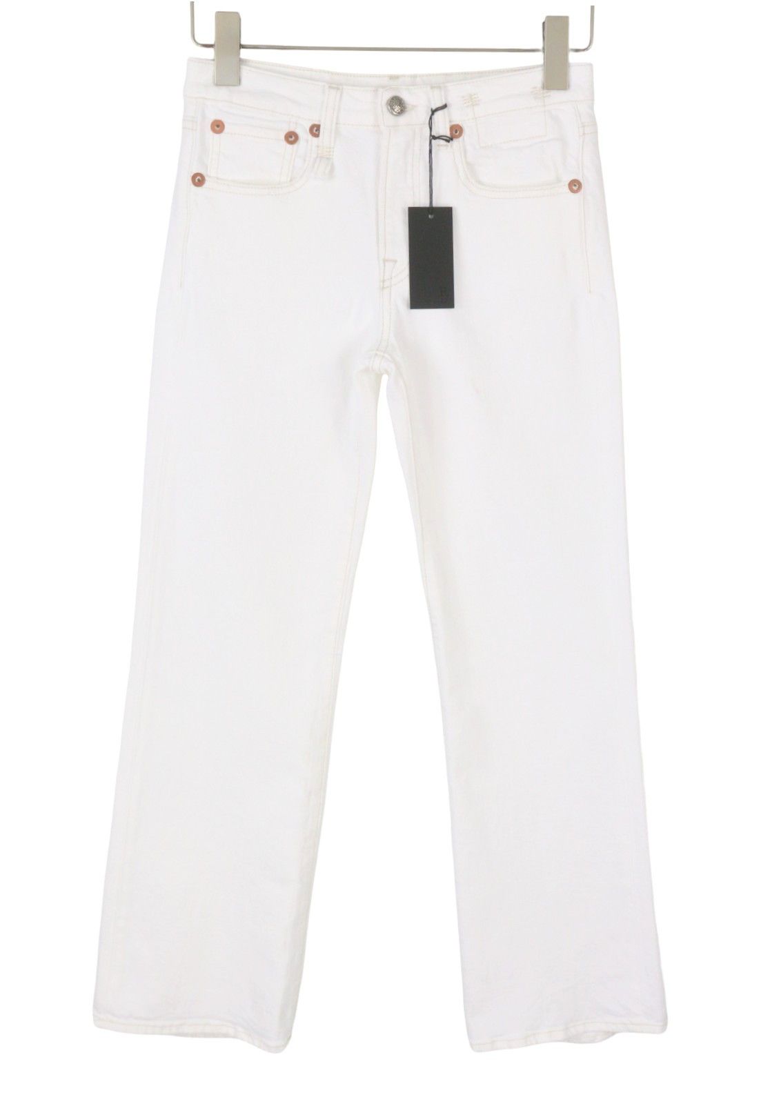 R13 JOAN CROPPED FLARE 24 Aerin White Stretch Jeans 89846 Size 24" / US 00 / IT 34 - 2 Thumbnail