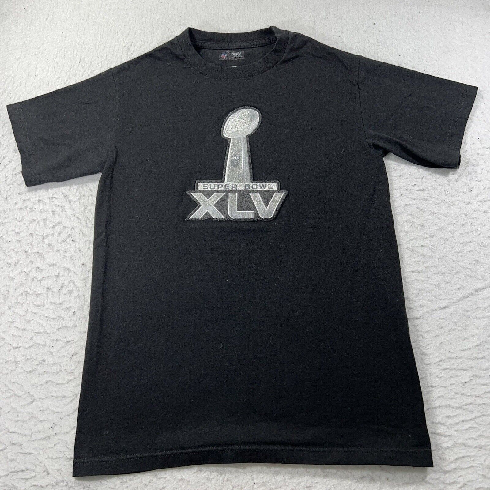 NFL NFL Super Bowl XLV Black Short Sleeve Patch Logo T Shirt Size US S / EU 44-46 / 1 - 1 Thumbnail