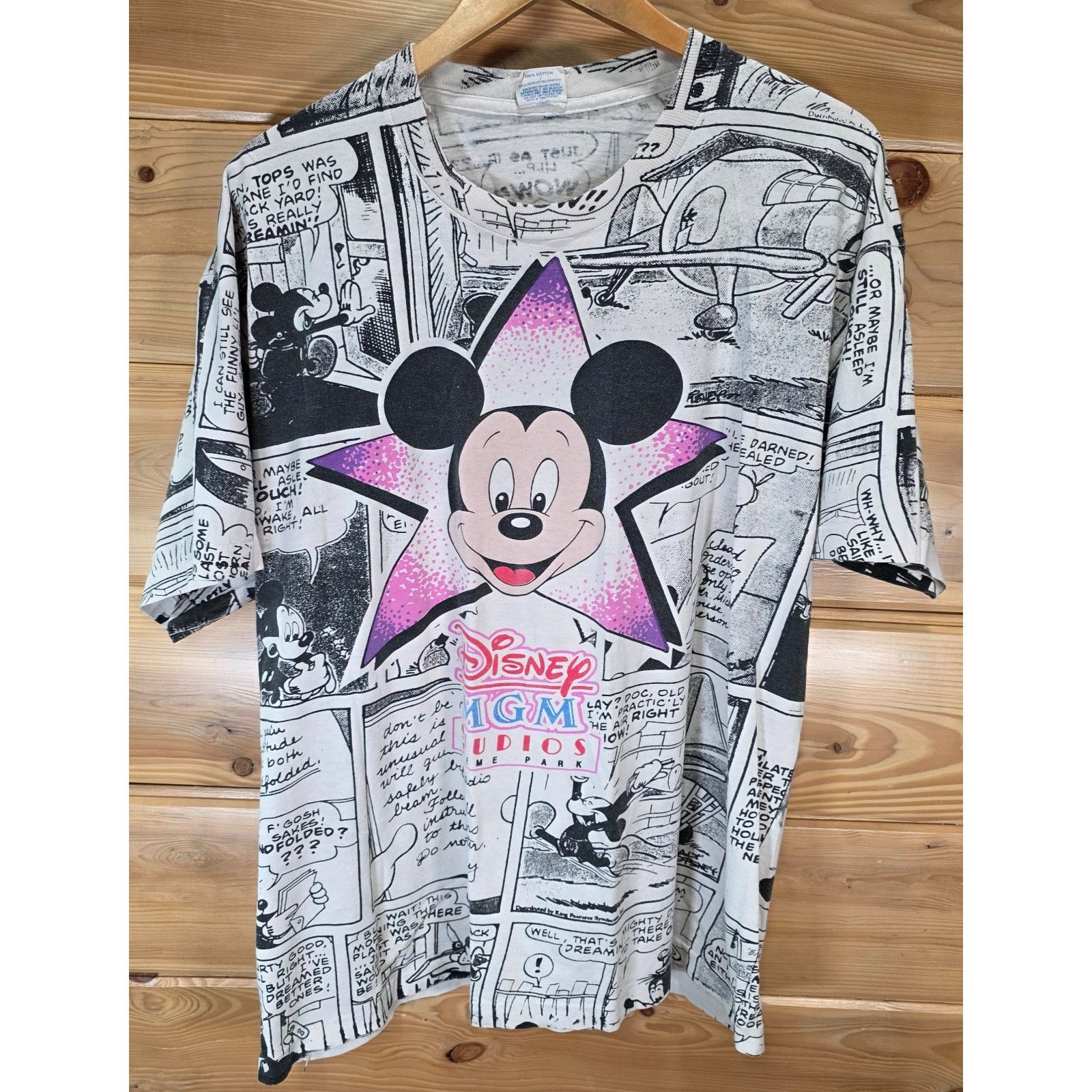 VTG Disney’s MGM Studios Mickey Mouse AOP T-Shirt Men XL