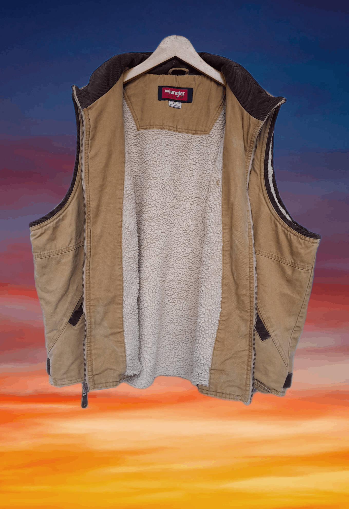 Wrangler Vintage WRANGLER HERO trucker sherpa lined vest 3XL Size US XXL / EU 58 / 5 - 3 Thumbnail