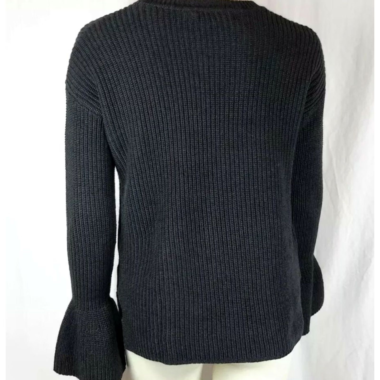 Anthropologie Anthropologie Stitches & Stripes sweater Womens size S Gray Crewneck Bell Sleeve Cotton Blend Knit Vintage: No Size S / US 4 / IT 40 - 4 Thumbnail
