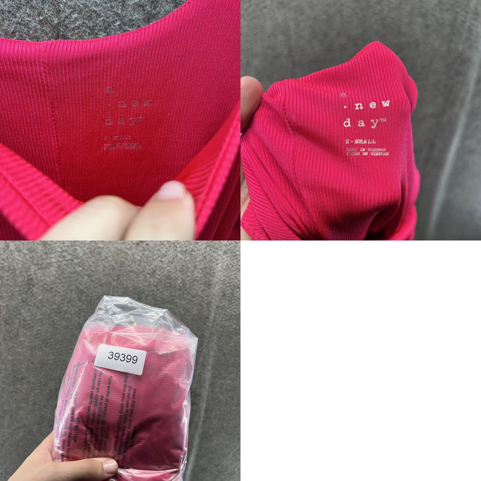 Vintage A New Day Dress Womens XS Pink Ribbed Knit Scoop Neck Tank Mini Bodycon Casual Size XS / US 0-2 / IT 36-38 - 8 Thumbnail