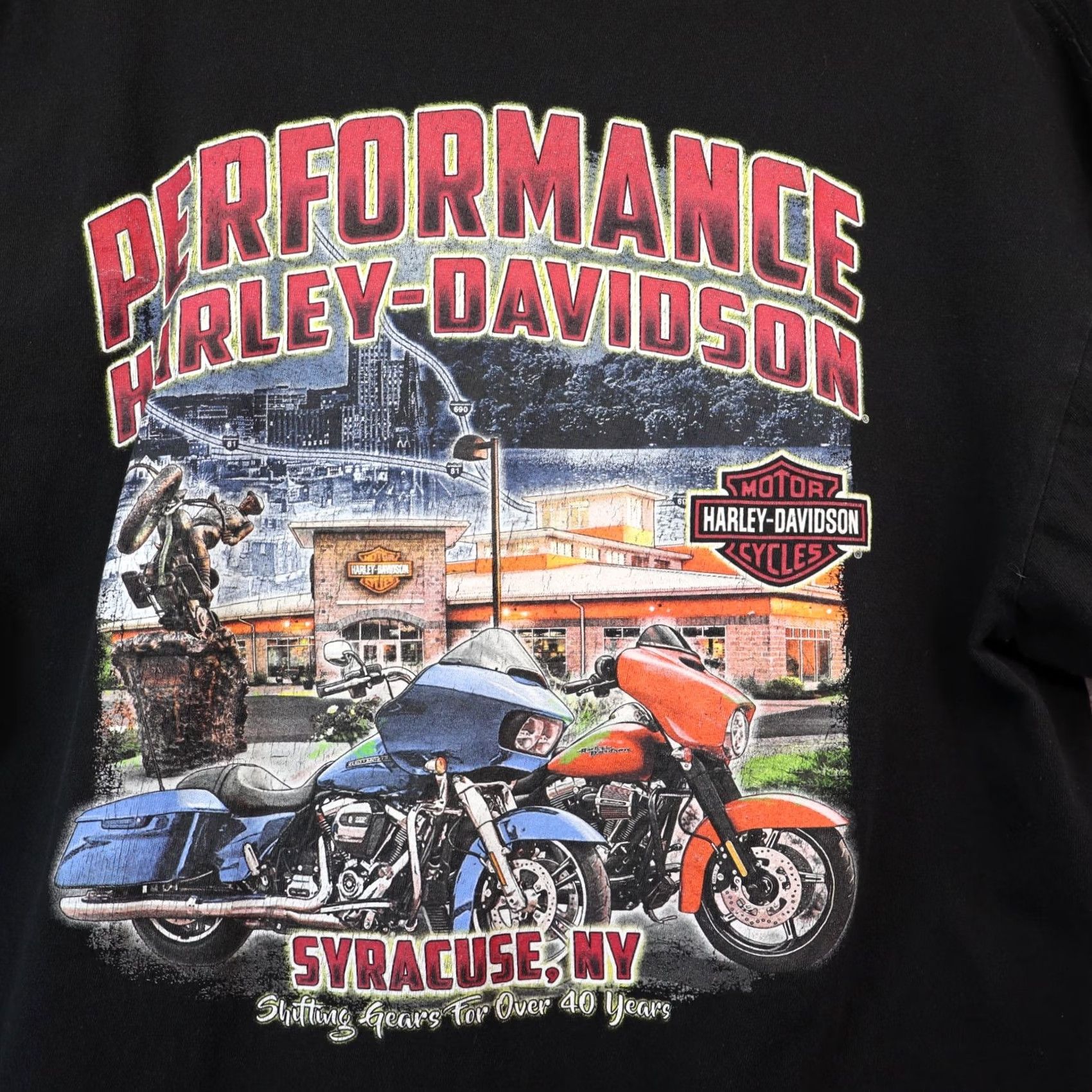 Harley Davidson Harley-Davidson XL Shirt Black Cotton Graphic Print Crew Neck Short Sleeve Mens T-Shirt Motorcycle Size US XL / EU 56 / 4 - 2 Thumbnail