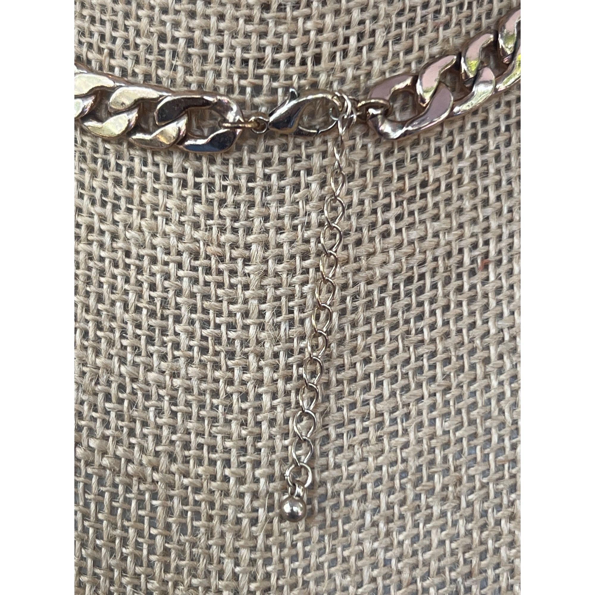 Other Vintage Gold Tone Cuban Chain Necklace Flat Unisex Lobster C Size ONE SIZE - 4 Thumbnail