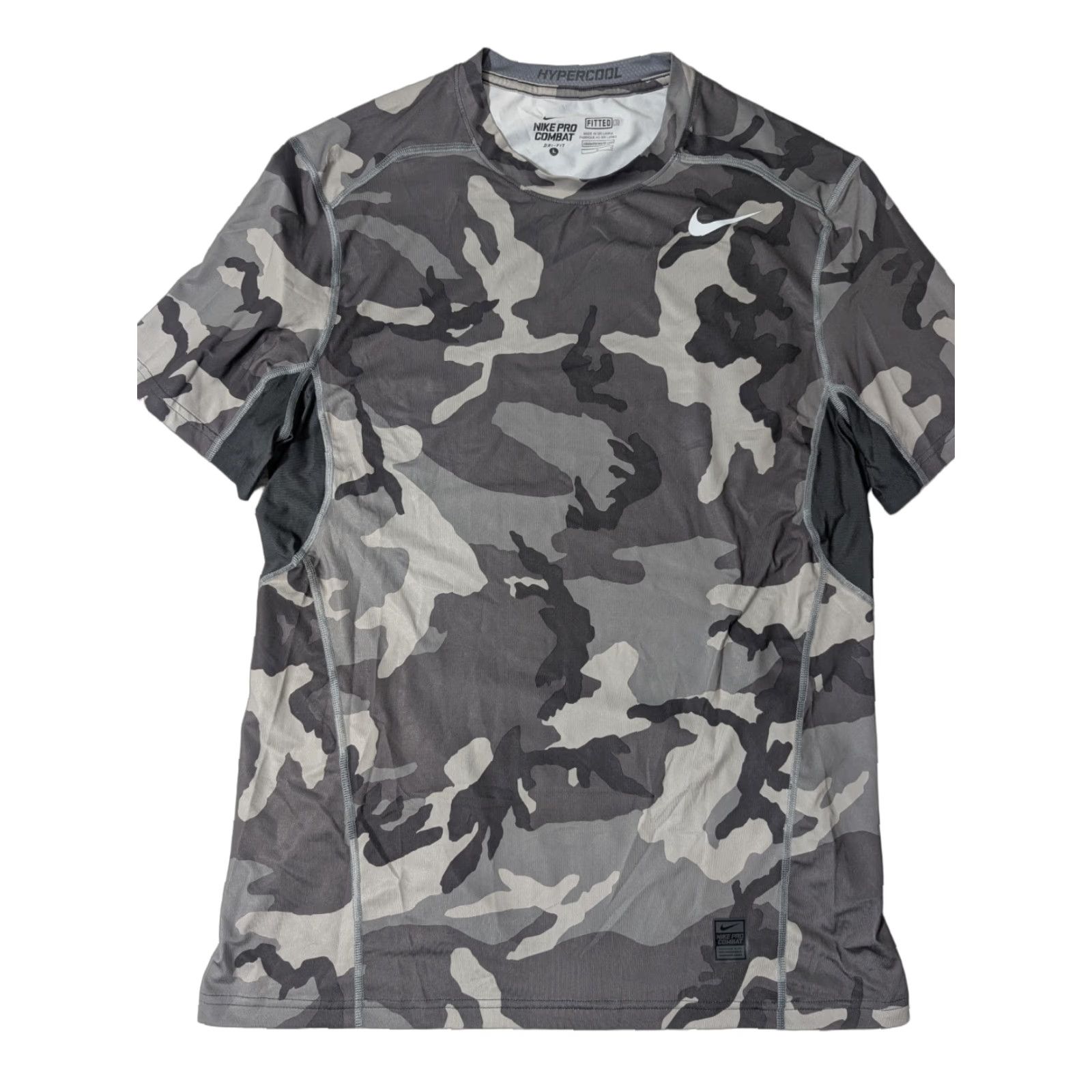 Nike Pro Combat Hypercool Dri-Fit Green Camouflage T-shirt Men's L