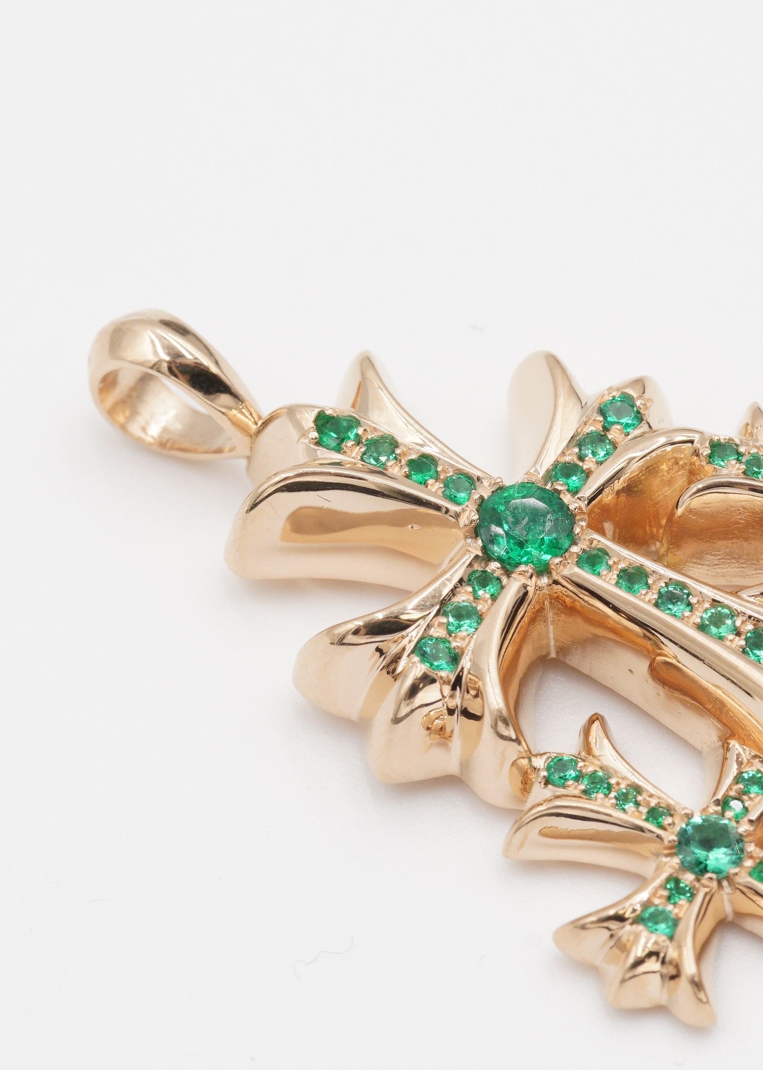 Chrome Hearts Chrome Hearts 22k Emerald Triple Cross Pendant Size ONE SIZE - 5 Thumbnail